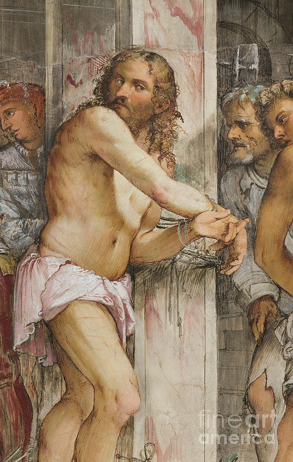 Flagellation Of Christ, Jerome Romanino, 1519, Detail Painting by Girolamo Romanino