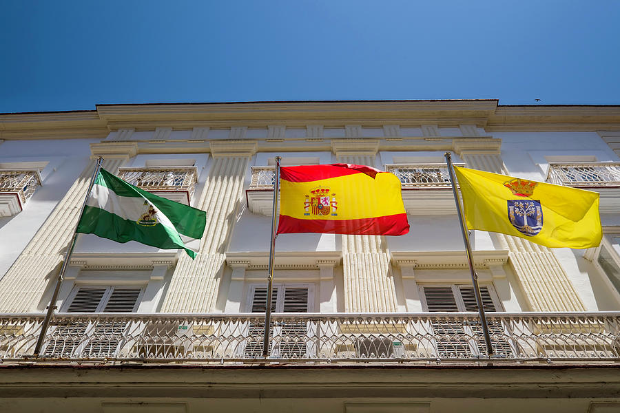 Flags Cadiz Spain Photograph by David L Moore