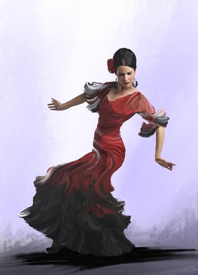 Spanish Dancers Painting - Flamenco Dance Painting 78 by Brian Tones