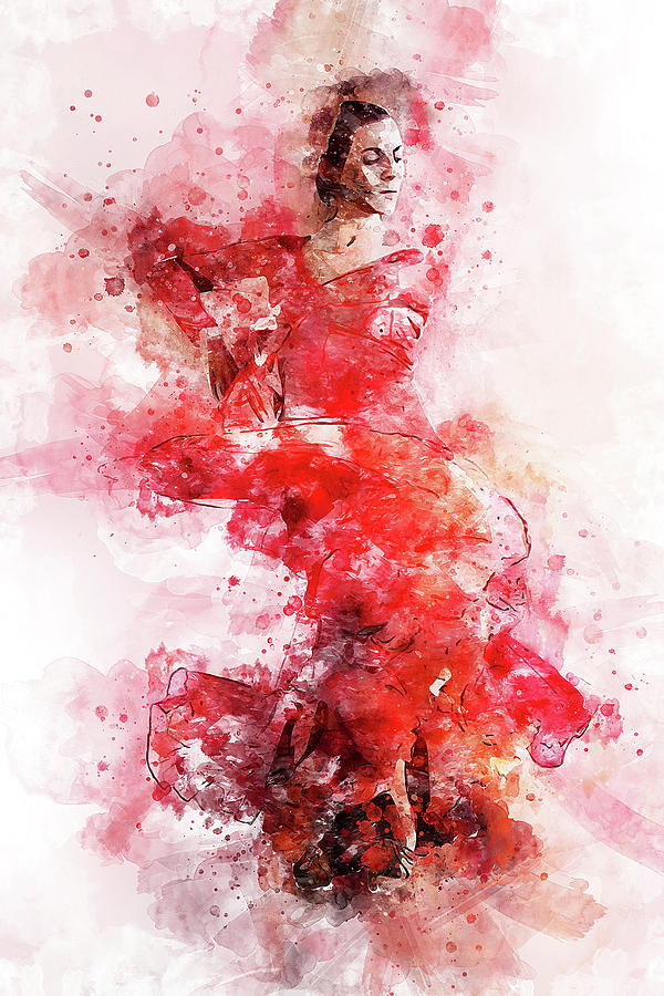 Flamenco Dancer - 07 Painting by AM FineArtPrints