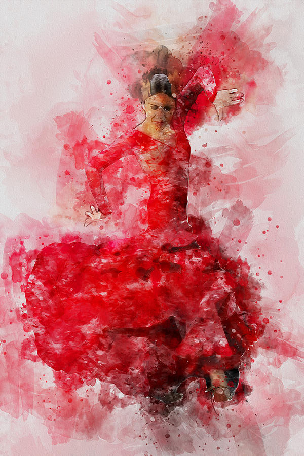 Flamenco Dancer - 08 Painting by AM FineArtPrints