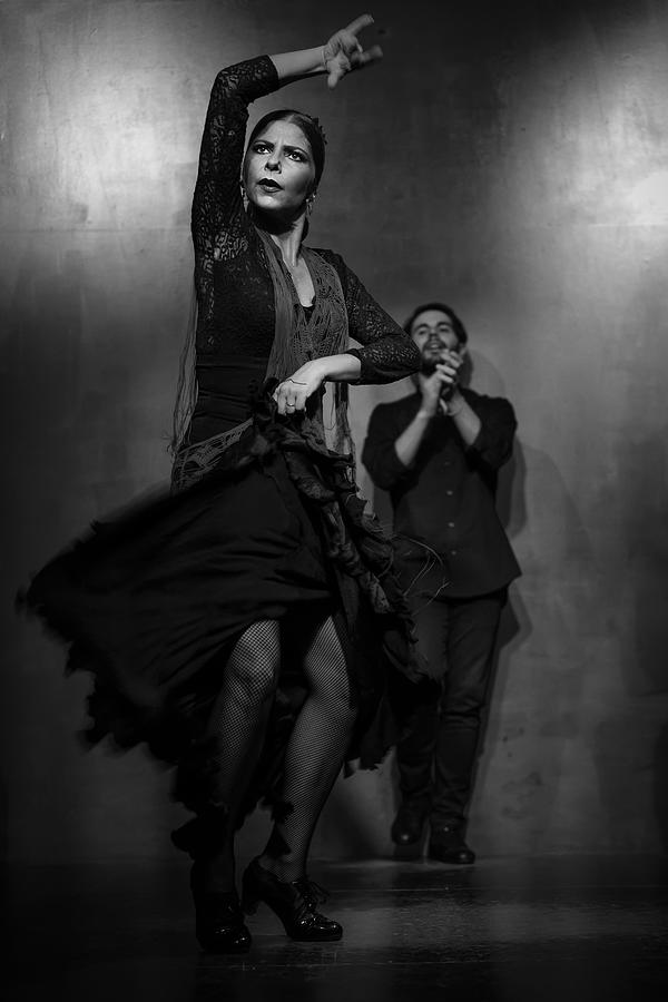 Black And White Photograph - Flamenco Dancer by Karen Deakin