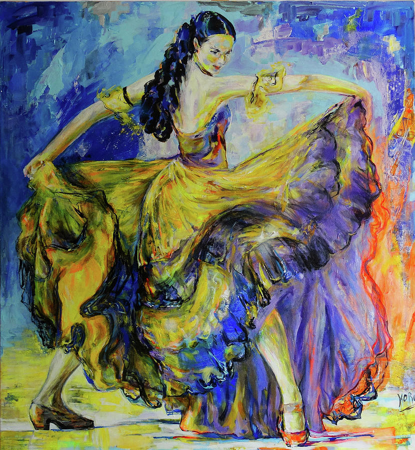 Flamenco Dancer Painting by Koro Arandia
