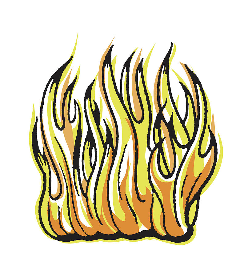 flames drawing pencil