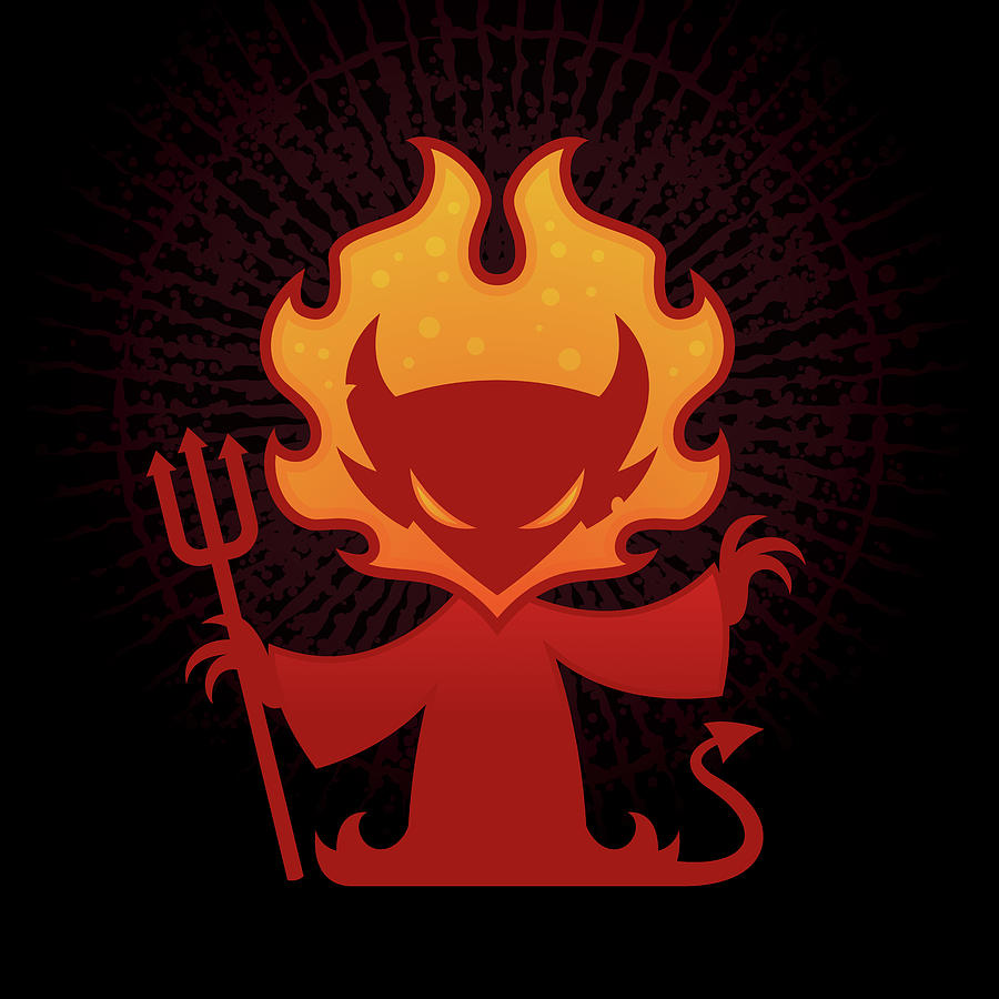 Demon Digital Art - Flaming Devil by John Schwegel
