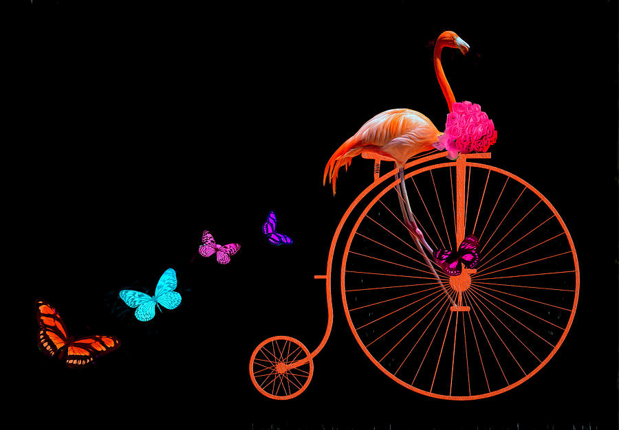 Flamingo Life is Good Digital Art by Debra and Dave Vanderlaan