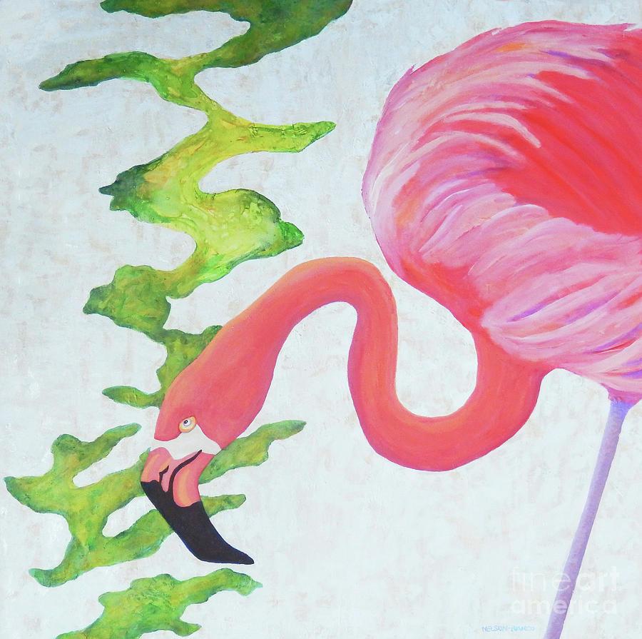 Flamingo Territory Painting by Sharon Nelson-Bianco