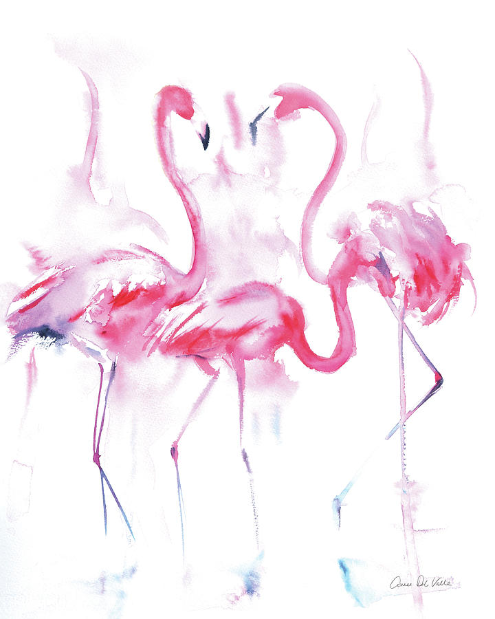 Abstract Painting - Flamingo Trio by Aimee Del Valle