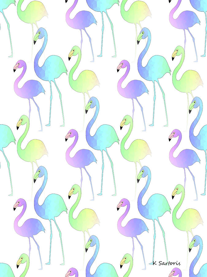 Flamingo Mixed Media - Flamingo Walk by Sartoris Art