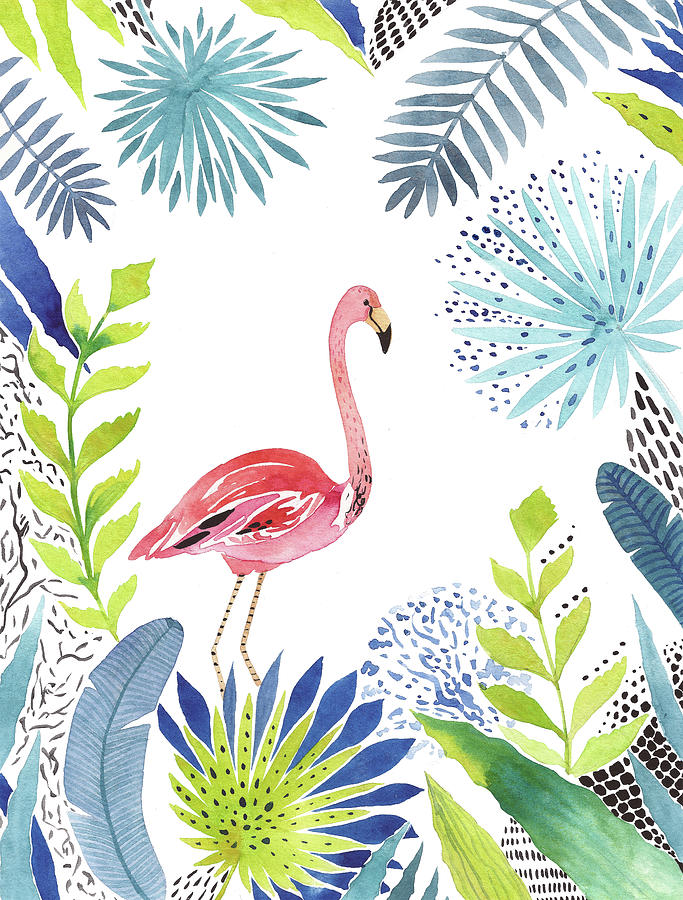 Bird Painting - Flamingo_i by Irina Trzaskos Studio