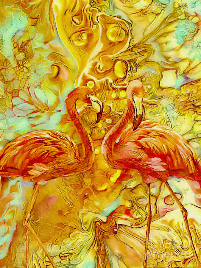 Flamingos Abstract by Olga Hamilton Flamingos Abstract by Olga Hamilton
