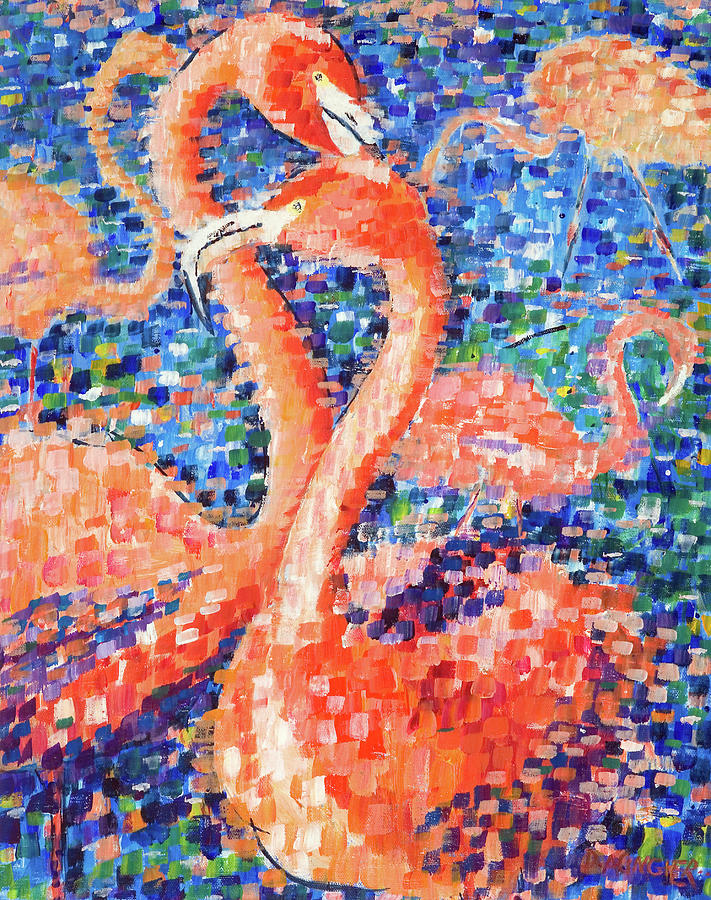 Flamingos Painting by Seeables Visual Arts