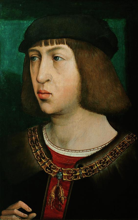 Juan De Flandes Painting - FLANDES, JUAN DE Philipp der Schoene -1478-1506-, King of Castile. Oil on oakwood, 30 x 19 cm. by Juan de Flandes -c 1460-c 1519-