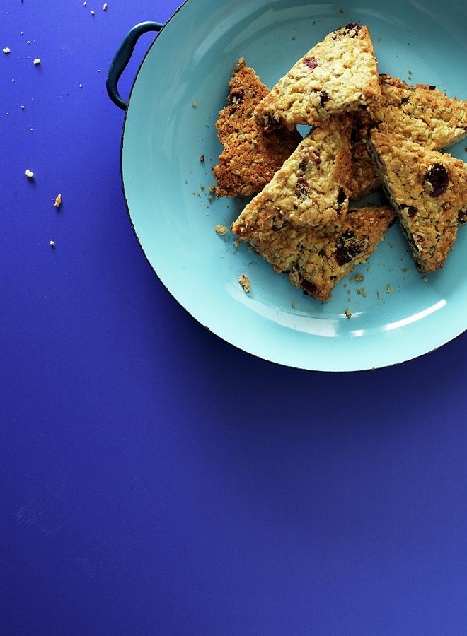 Flapjacks With Oats And Dried Cranberries Photograph by Martin Dyrlv