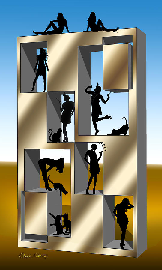 Flappers Cat House Digital Art by Chuck Staley