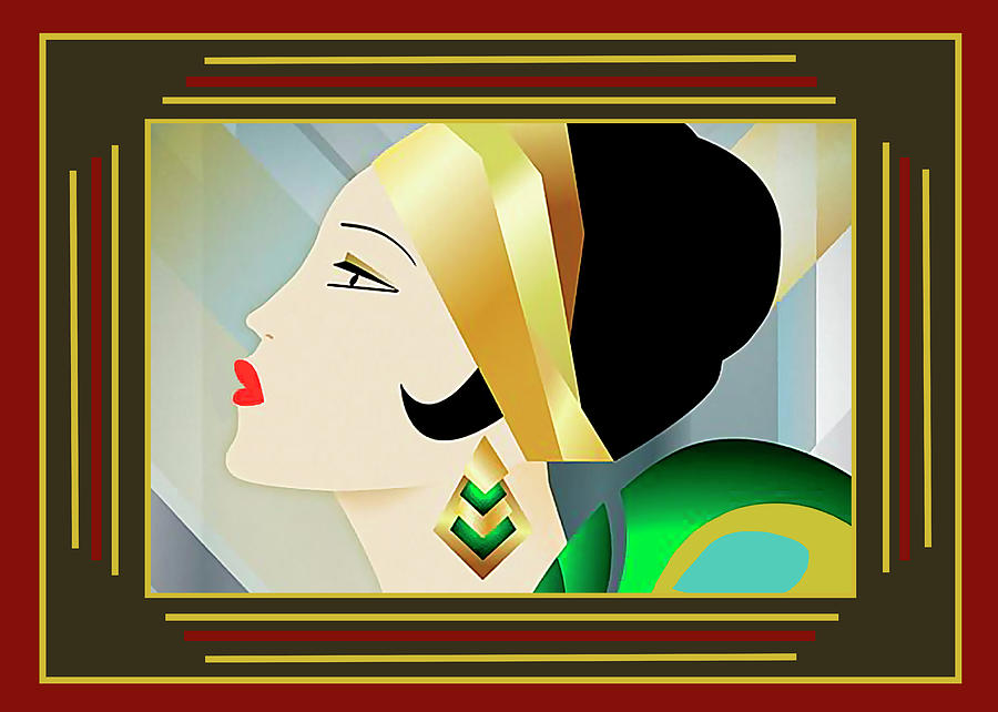 Flapper With Border Digital Art by Chuck Staley