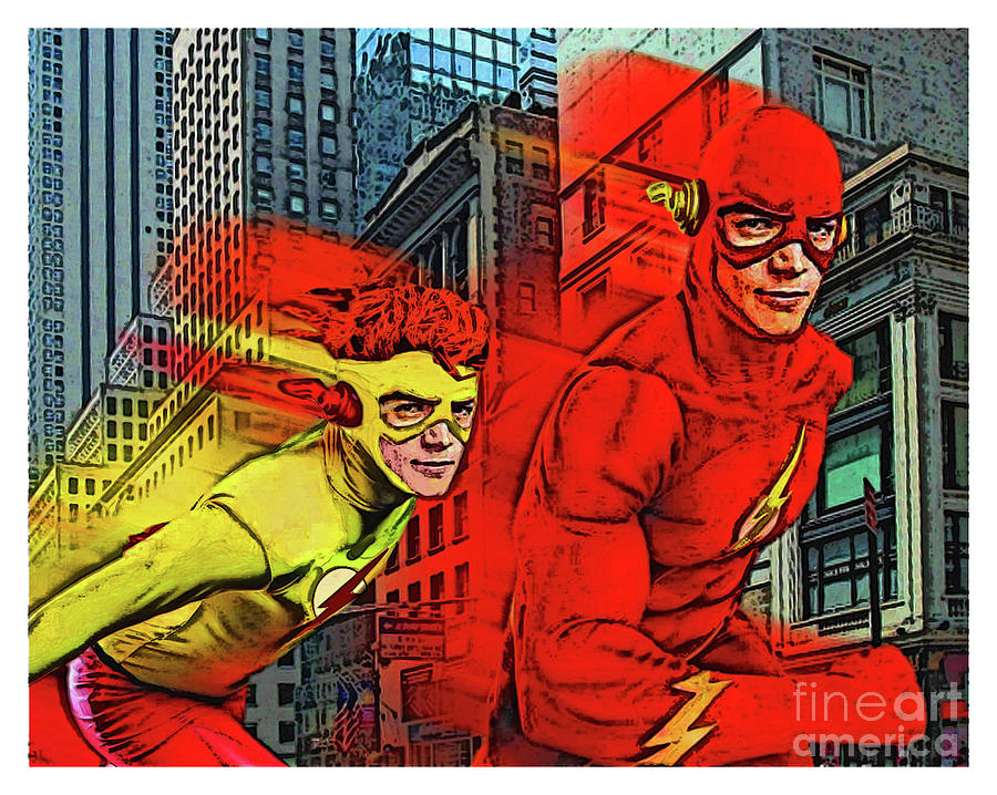 Flash and Kid Flash Digital Art by David Caldevilla