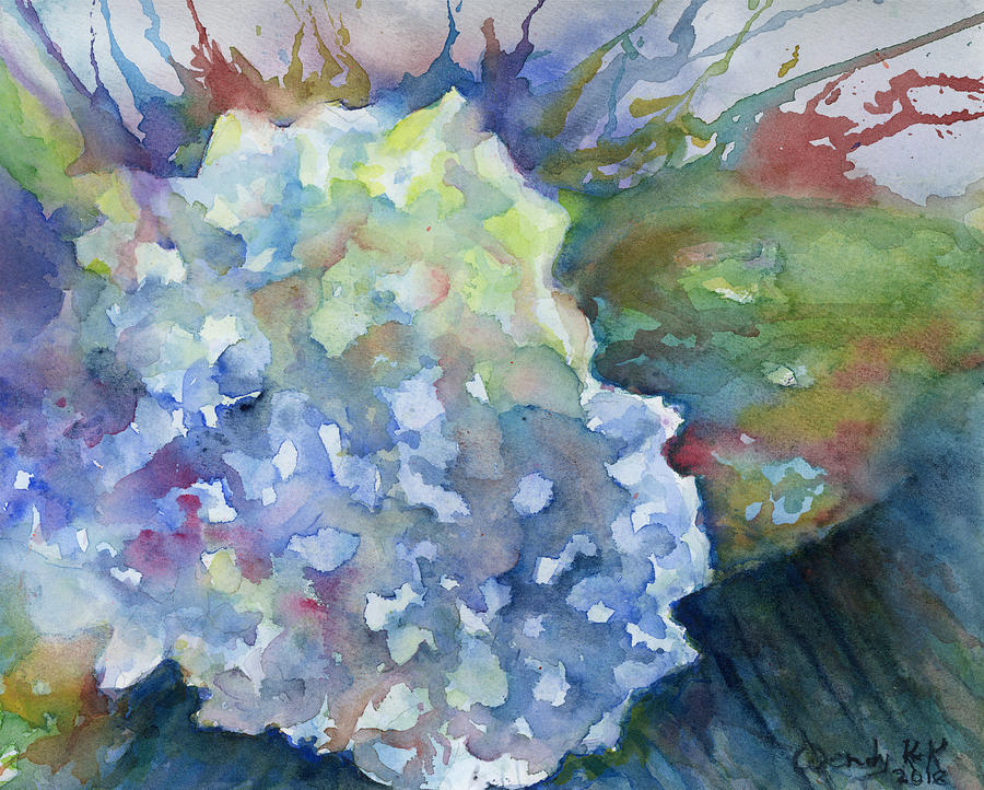 Flashy Hydrangea Painting by Wendy Keeney-Kennicutt