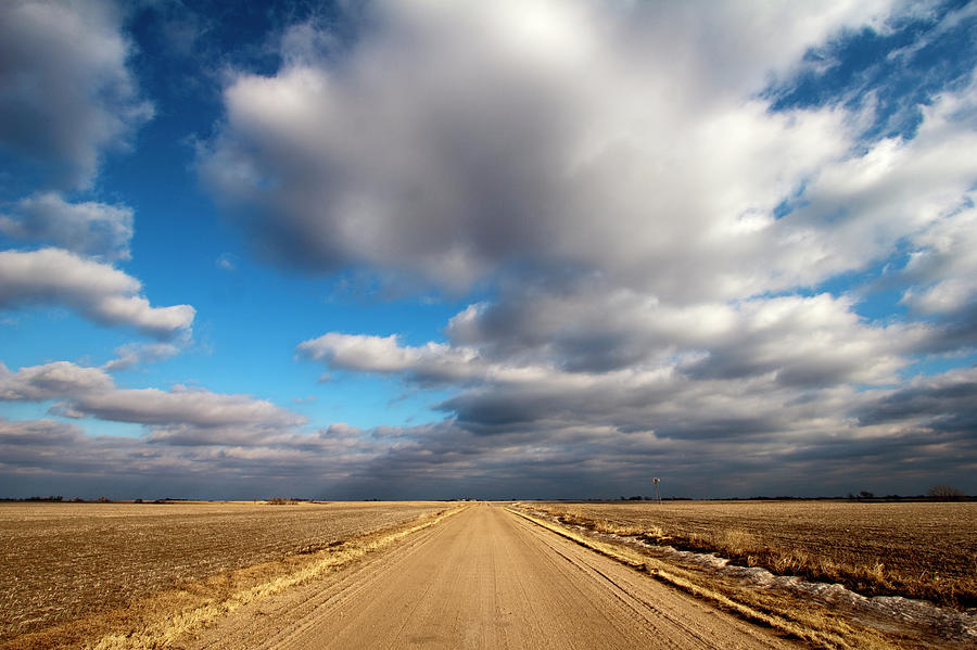 Flat Dirt Road Under Sky Photograph by Ryan Mcginnis