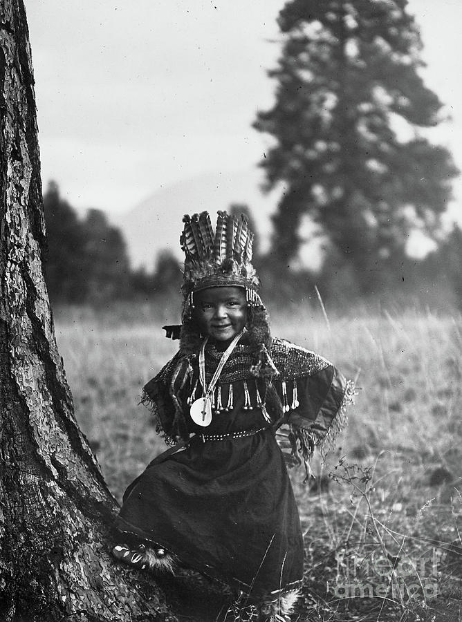 Flathead Childhood, Circa 1910 Photograph by Edward Sheriff Curtis
