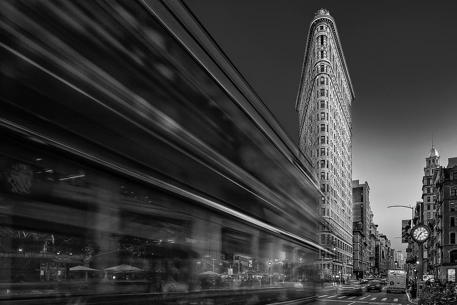 Flatiron Building Fifth Ave NYC BW Photograph by Susan Candelario