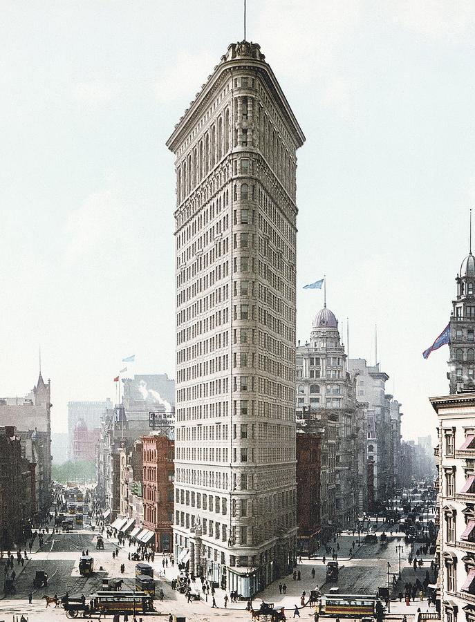 Flatiron Building New York City 1902 Colorized By Ahmet Asar Painting By Ahmet Asar