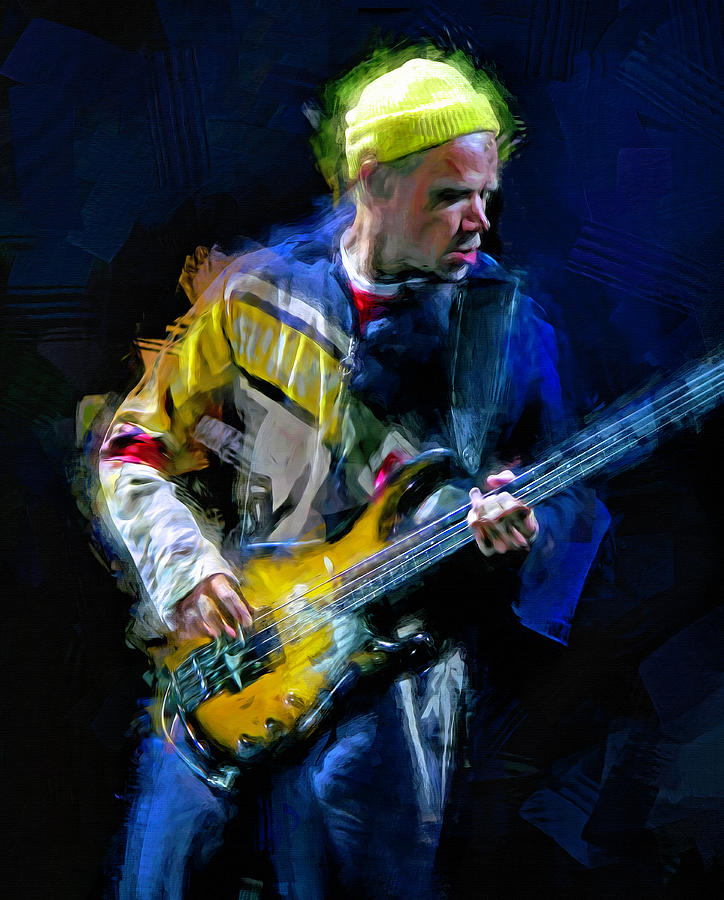 Flea, musician Mixed Media by Mal Bray
