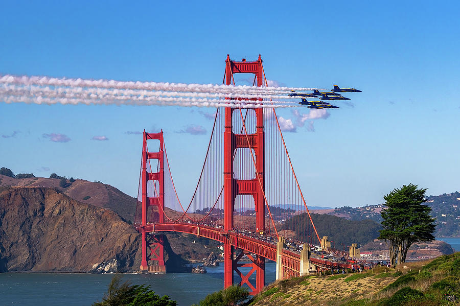 Golden Gate Bridge Photograph - Fleet Week San Francisco 2018 by David Yu