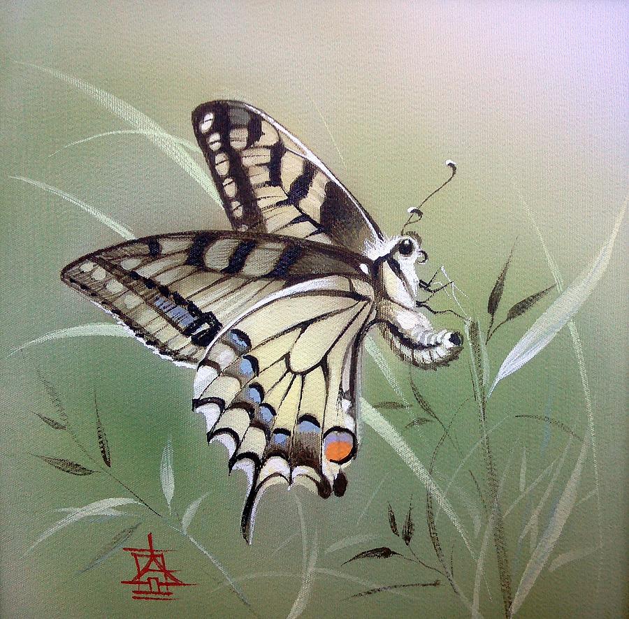 Fleeting Beauty.  Swallowtail Painting by Alina Oseeva