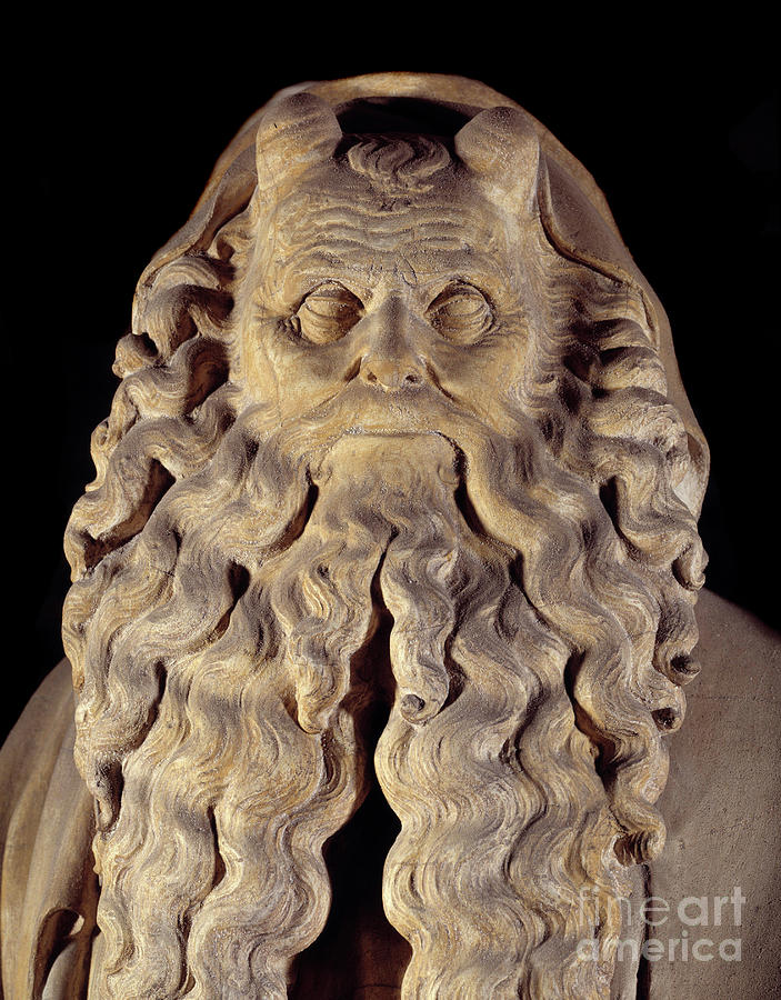 Moses Photograph - Flemish Gothic Art, The Prophet Moses Detail by Flemish School