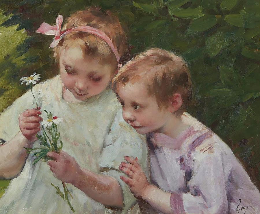 Flower Painting - Fleurs Pour Maman by Henry Jules Jean Geoffroy