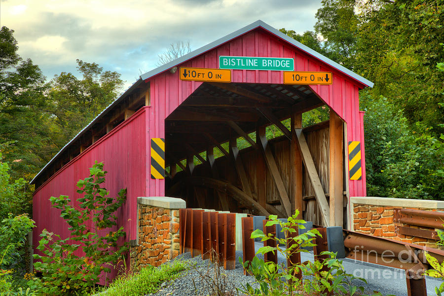 Flickingers Mill Covered Bridge Landscape Photograph by Adam Jewell