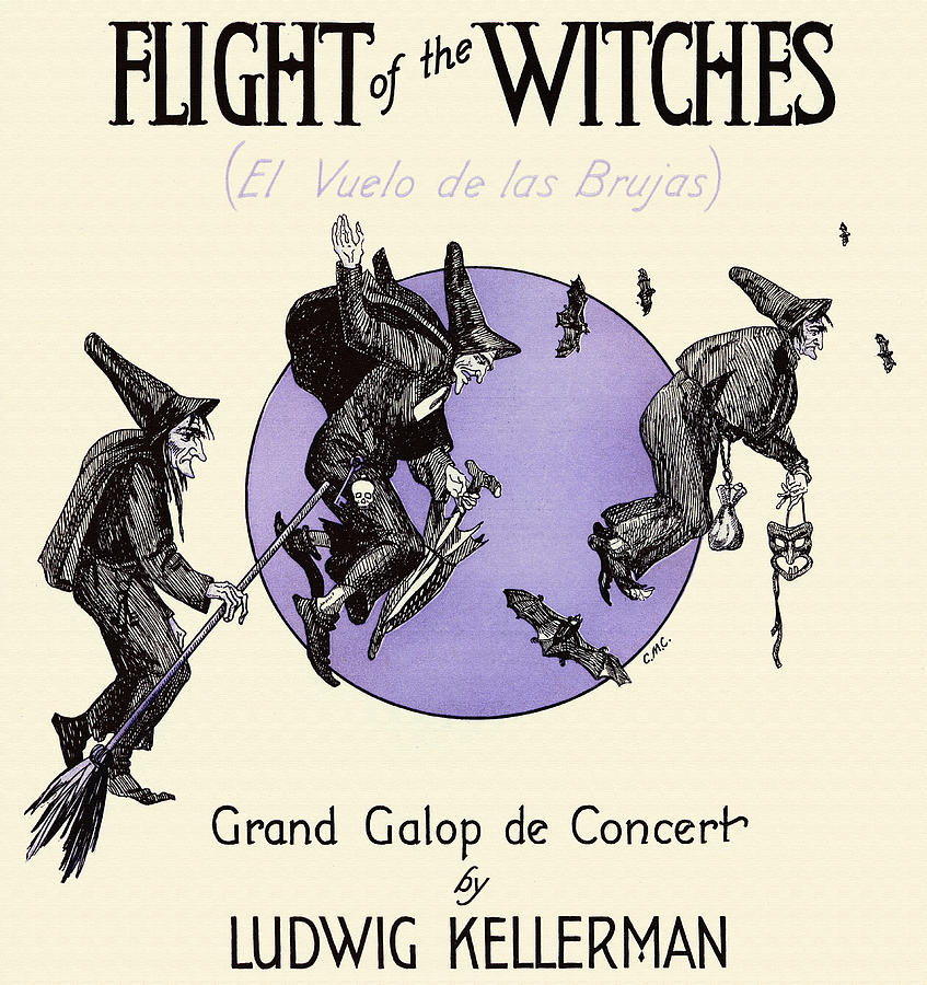 Fligh of the Witches Painting by C.m.c.
