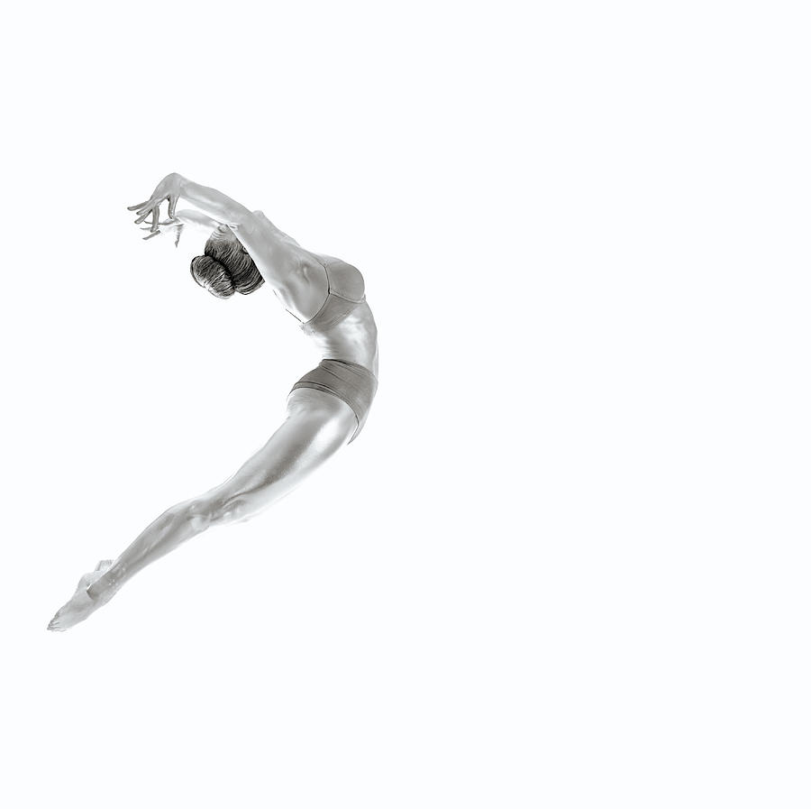 Black And White Photograph - Flight - Gymnastics Series by Howard Ashton-jones