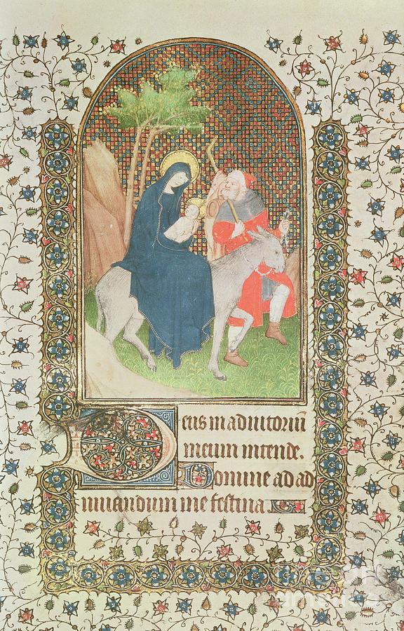 Flight Into Egypt, French, 14th Century Painting by French School