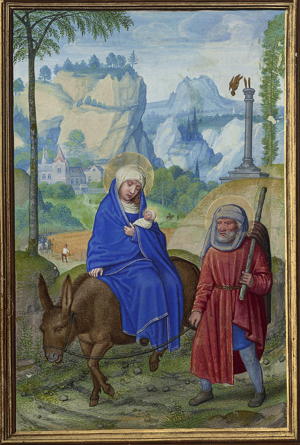 Flight Into Egypt Painting by Simon Bening