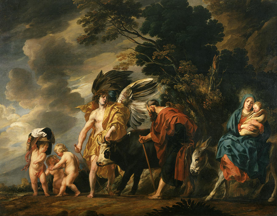 Flight of the Holy Family into Egypt Painting by Jacob Jordaens