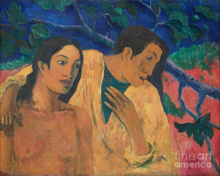 Flight Tahitian Idyll. Artist Gauguin Drawing by Heritage Images