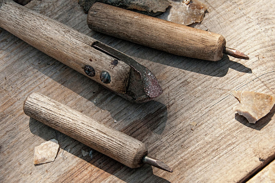 Flintknapping Tools Photograph by Mitch Spence - Pixels