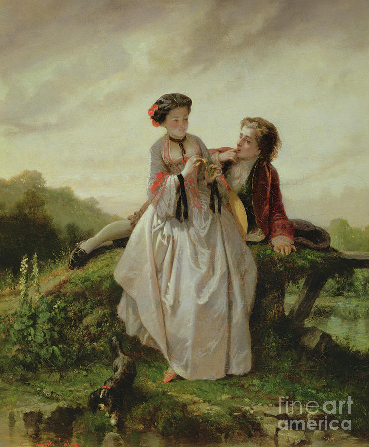 Flirtation Painting by Francois Claudius Compte-Calix