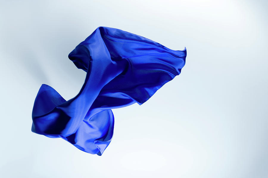 Floating Blue Silk On A Bright Photograph by Gm Stock Films