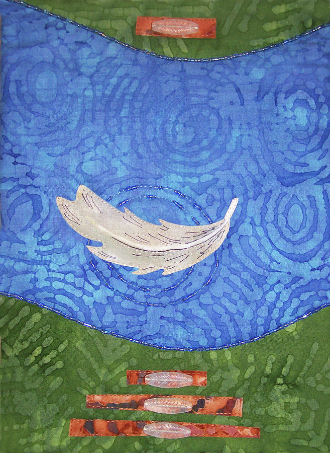 Floating Feather Tapestry - Textile by Pam Geisel