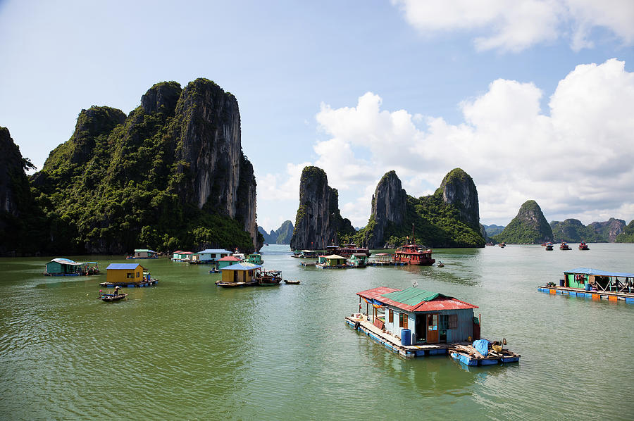 Floating Fishing Village In Halong Bay Photograph by Fototrav