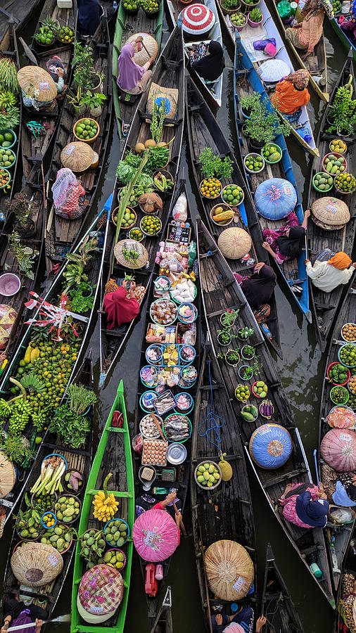 Vegetable Photograph - Floating Market by Syafiq Huwaida