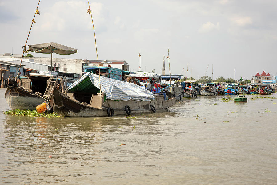 Floating produce market in Cai Be in Vietnam Photograph by Karen Foley ...