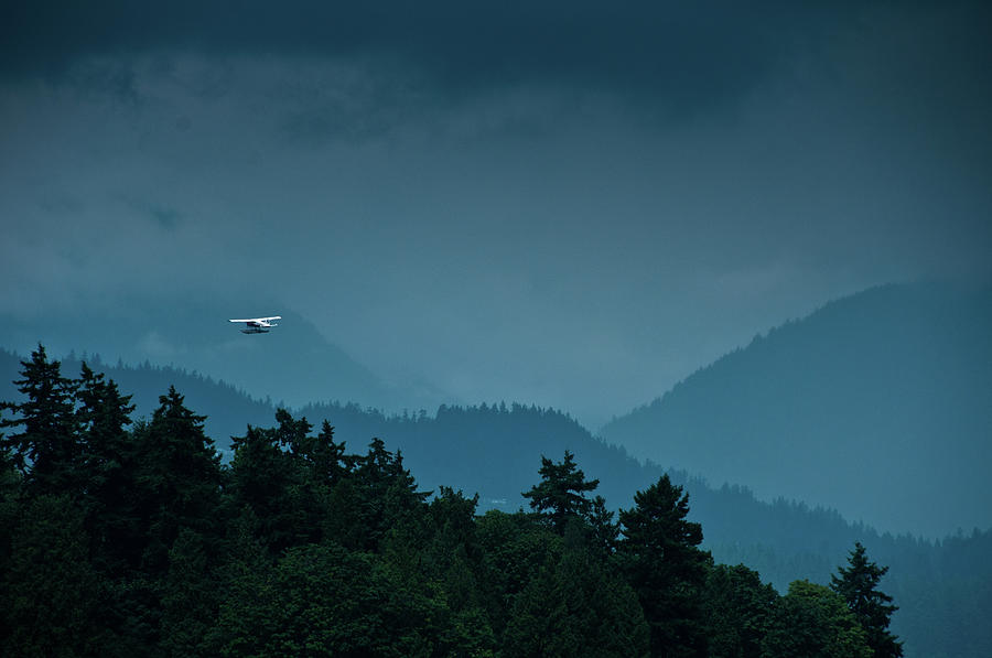 Floatplane Flying In Rainy Day Photograph by Ashraful Kadir