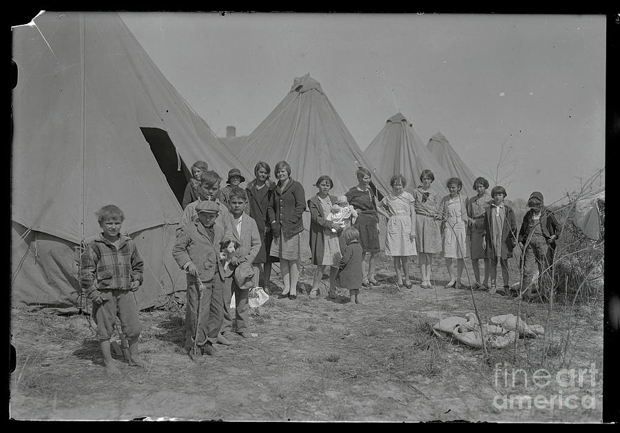 Flood Refugees Living In Tents Photograph by Bettmann