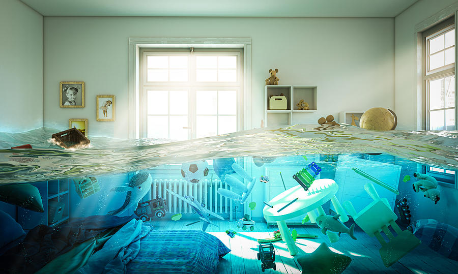 Flooded Bedroom Full Of Toys Floating In The Water Photograph By Gualtiero Boffi