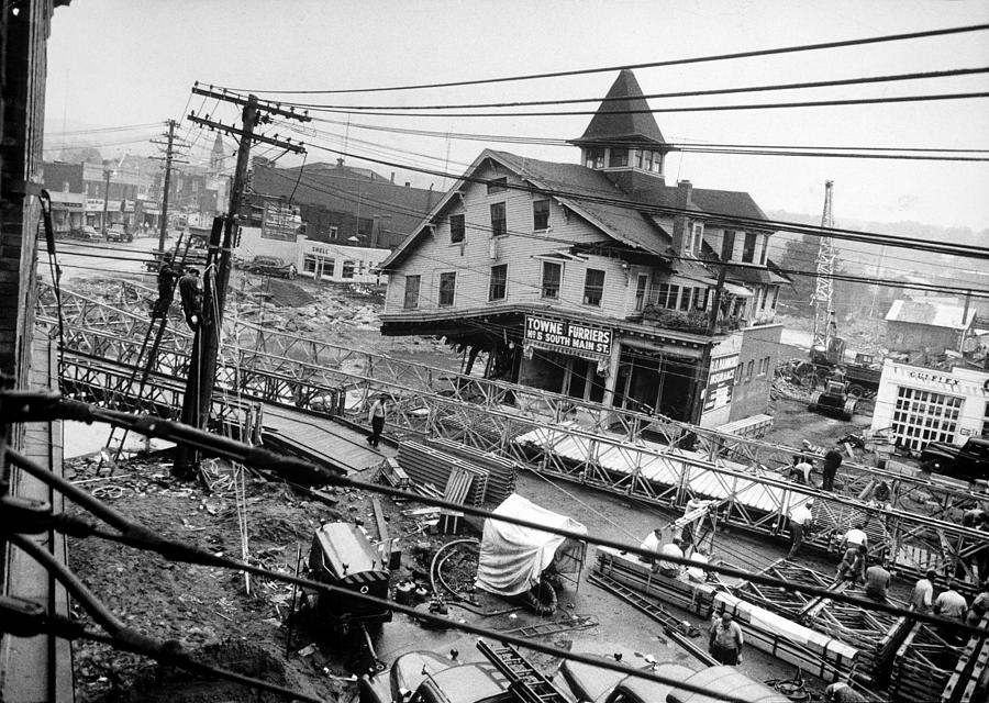 Transportation Photograph - Floods US by Margaret Bourke-white
