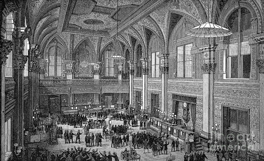 Floor Of The New York Stock Exchange Drawing by Print Collector